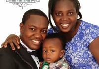 Pastor Ato Kessie with his wife and son