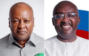 NDC flagbearer, John Dramani Mahama (left) and NPP flagbearer, Dr. Mahamudu Bawumia (Right)