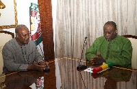 Former President John Mahama (L) and Former Trade and Industry Minister  Ekwow Spio-Garbrah (R)