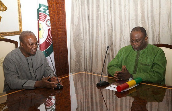 Former President John Mahama (L) and Former Trade and Industry Minister  Ekwow Spio-Garbrah (R)