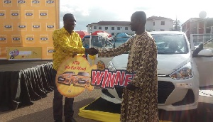 Bright Twumasi Ankrah won the first brand new Hyundai saloon car in the MTN Spin the Wheel promo