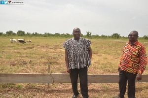 Dr Bawumia at the proposed site for the Sabare  Community Day SHS