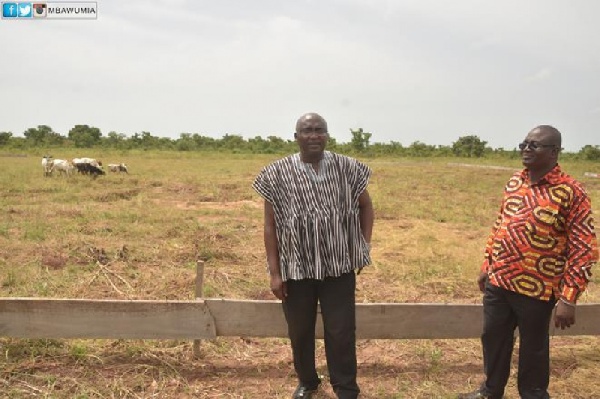 Dr Bawumia at the proposed site for the Sabare  Community Day SHS