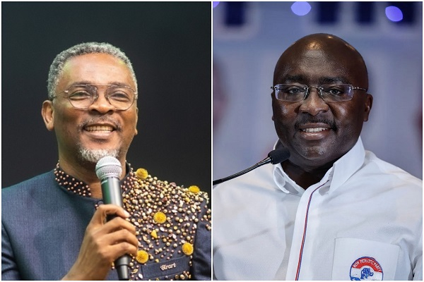 Rev Abraham Lamptey (L) and Dr. Mahamudu Bawumia