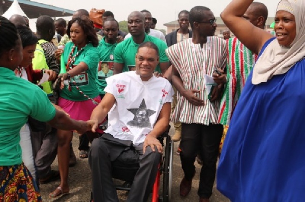 File photo: Flagbearer of the CPP, Ivor Greenstreet mobbed by supporters