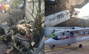 Two people reportedly die in helicopter crash at Tema Community 1 [NB: Viewer discretion is advised]