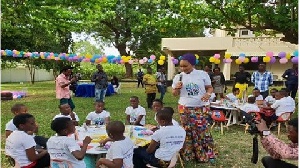 Samira Bawumia spent the day reading with some pupils from selected schools in Accra