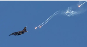 One Israeli fighter over one area near di Lebanon-Israel border