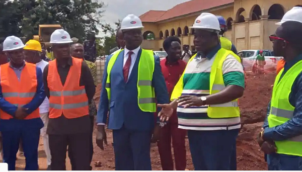 Minister of Education, Dr. Yaw Osei Adutwum (Middle) during the inspection