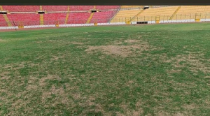 The state of the pitch at the Baba Yara Sports Stadium