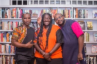 Kofi Akpabli, Boakyewaa Glover and Nana Awere Damoah at the Libreria Readathon