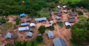 A drone shot of the Addaekrom community
