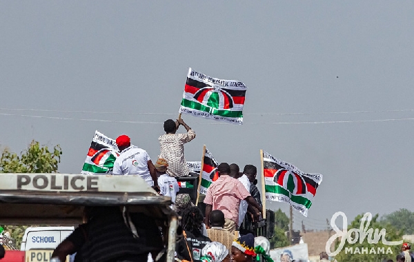 NDC supporters during a rally by flagbearer Joh Mahama