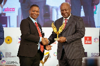 Executive Chairman of Ghana Link Network Services, Nick Danso Adjei receiving the honours