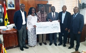 Ghana Chamber of Mines executives with the cheque donation