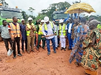 The sodcutting for the construction of feeder roads from Akim Swedru to Apoli-Beposo