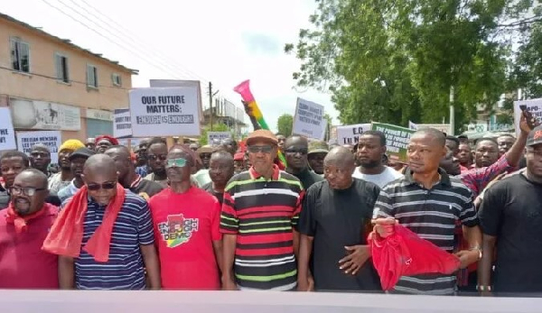 Some leading members of the NDC during the 'Enough is Enough demo'