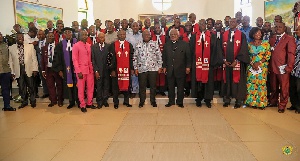 President Nana Addo Dankwa Akufo-Addo and the delegation from the Presby church