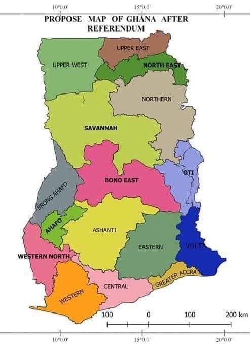 Ghana has 16 regions