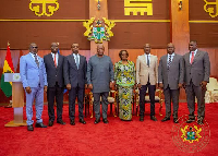 President Mahama, Vice President in a photographdr with some of his ministers