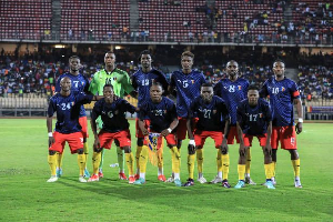 Chad's players pose for a picture ahead of a game