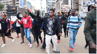 Demonstrators protesting against the high cost of living in Nairobi, Kenya
