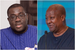 Sammi Awuku (L) faults President Mahama (R) over ‘side chick’ comment, calls it 'misplaced'