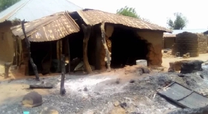 A file photo of some burnt down buildings