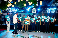 Samsung presented a music frame to President John Dramani Mahama