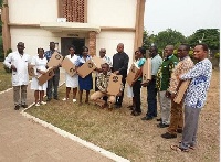 Samuel Okudzeto Ablakwa with staff of Battor Catholic Hospital
