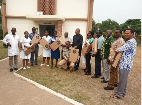 Samuel Okudzeto Ablakwa with staff of Battor Catholic Hospital