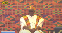 President John Dramani Mahama seated during his swearing-in ceremony