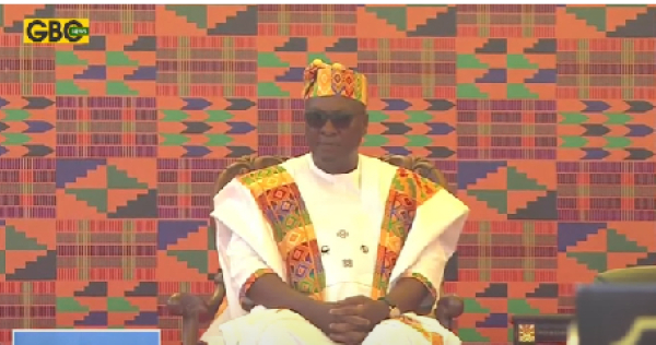 President John Dramani Mahama seated during his swearing-in ceremony