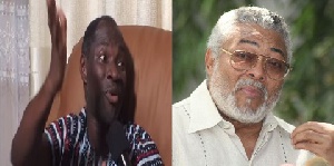 Prophet Emmanuel Badu Kobi (L) and former President Jerry John Rawlings (R)