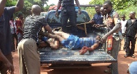 The bodies being carried away