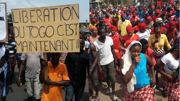 Some Togolese in Ghana led protests against the sitting President, Faure Gnassingbe