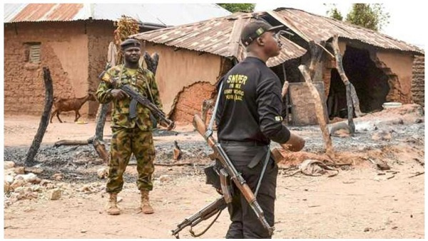 Security officials in Plateau state after an attack by bandits