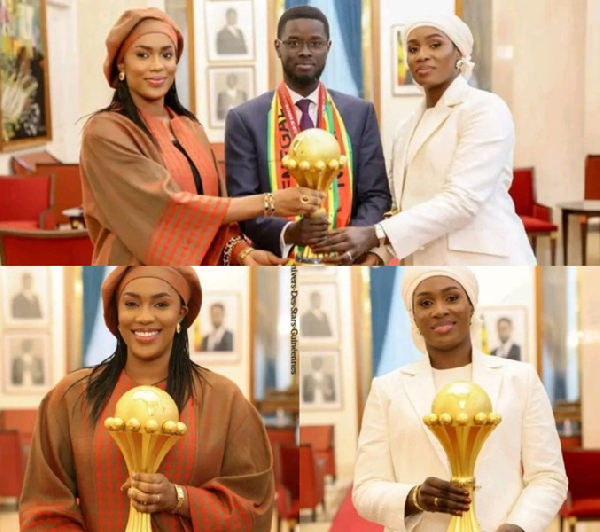 Senegal President Diomoye Faye and his two wives celebrated the AFCON title