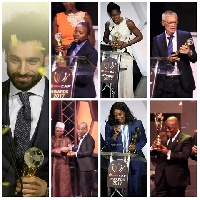 Some of the winners at the 2017 CAF Awards held in Accra