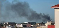 Black smoke rises from the scene of the attack