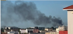 Black smoke rises from the scene of the attack