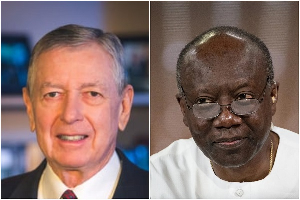 Former US AG and Governor GoJohn Ashcroft (L) is Ken Ofori-Atta's lawyer