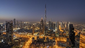 An aerial shot of Dubai, commercial nerve center of the UAE