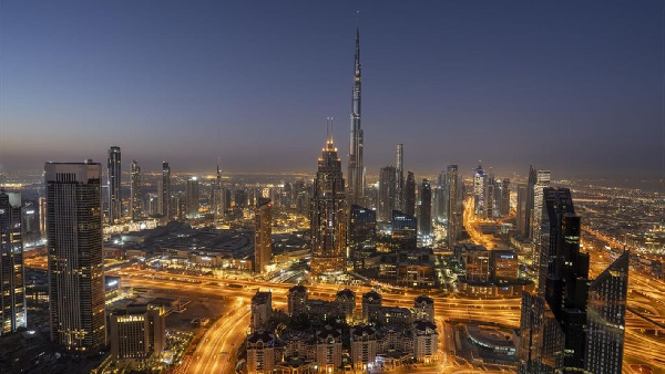 An aerial shot of Dubai, commercial nerve center of the UAE