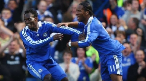 Chelsea legends, Michael Essien and Drogba