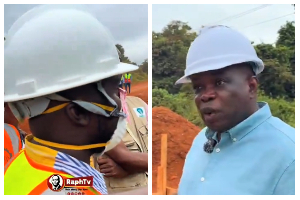 Kwame Agbodza (R) Confronting The Contractor (L) 