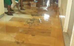 The nurses and other health workers had to spend hours mopping the floors