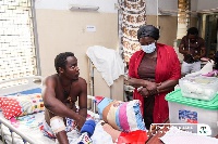 Prof Jane Opoku-Agyemang with one of the victims