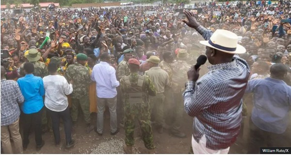 President William Ruto has been addressing crowds during a tour of the west of Kenya