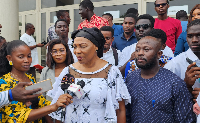 Accra Mayor, Elizabeth Kwatsoe Tawiah Sackey speaking to the press
